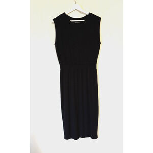 Athleta Womens Dress Small Black Bodycon Sleeveless Midi Stretch Soft
